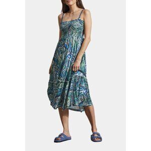 TRIBAL Women's Smocked Strapless Dress  w/shirring and removable straps XS NWT